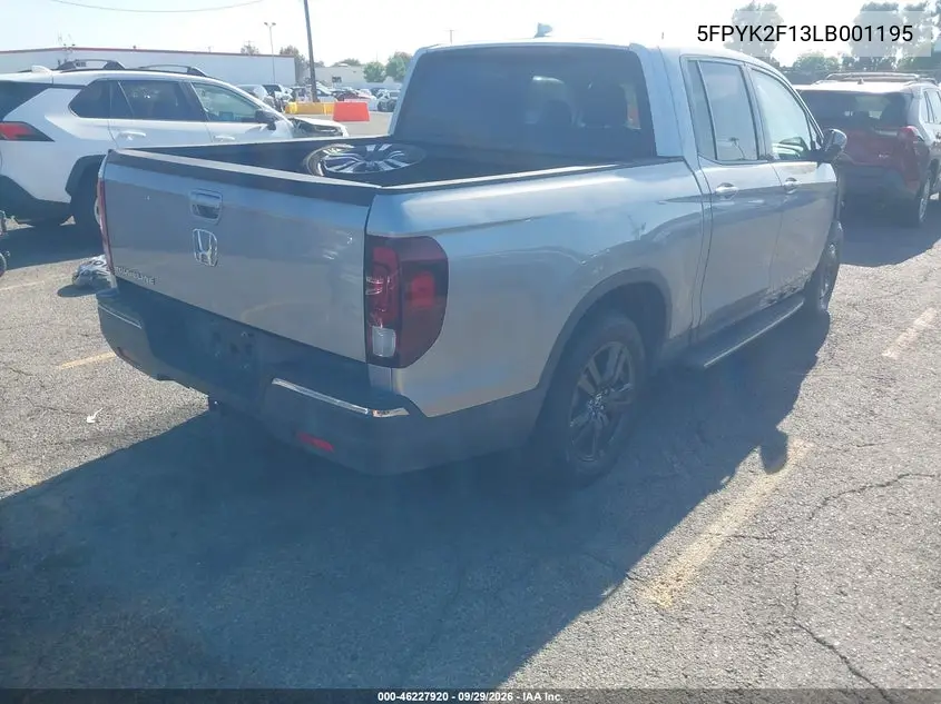 2020 HONDA RIDGELINE VIN 5FPYK2F13LB001195 — фото 4