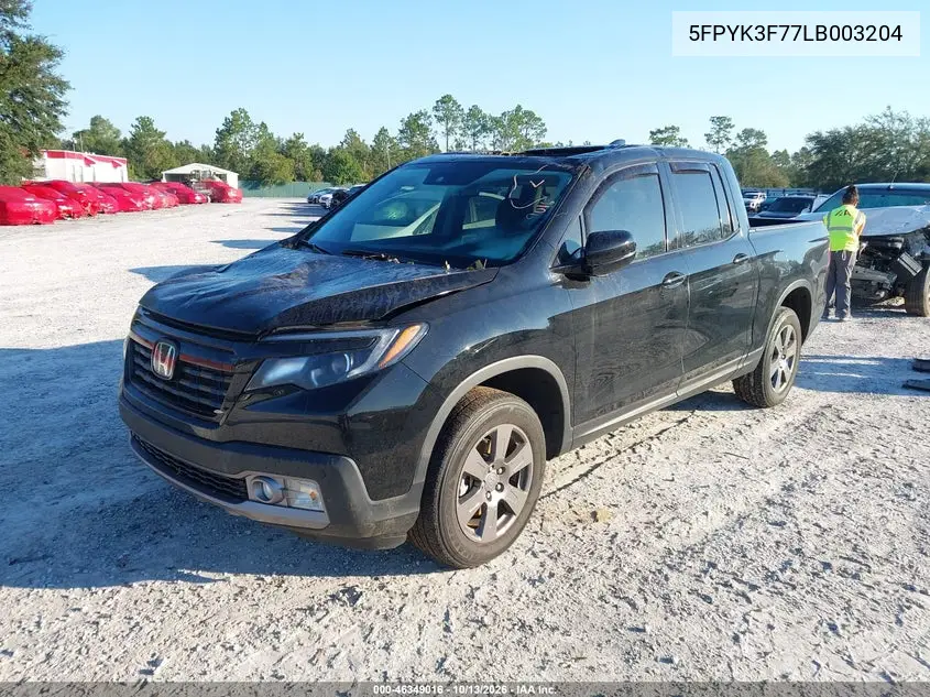 2020 HONDA RIDGELINE VIN 5FPYK3F77LB003204 — фото 2