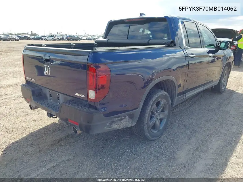 2021 HONDA RIDGELINE VIN 5FPYK3F70MB014062 — фото 4