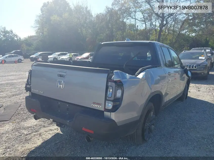 2022 HONDA RIDGELINE VIN 5FPYK3F15NB007878 — фото 4