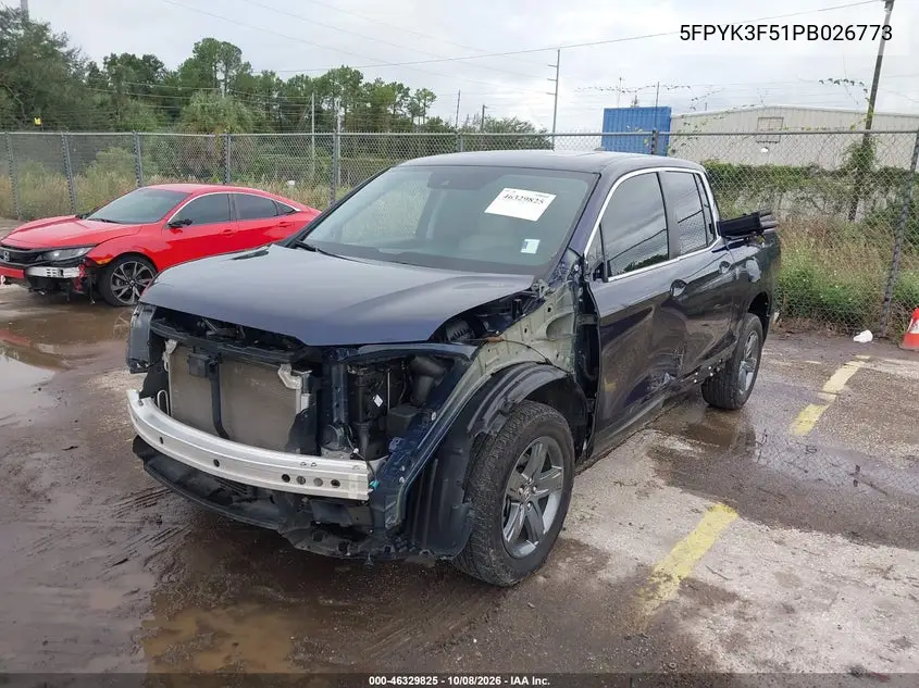 2023 HONDA RIDGELINE VIN 5FPYK3F51PB026773 — фото 2