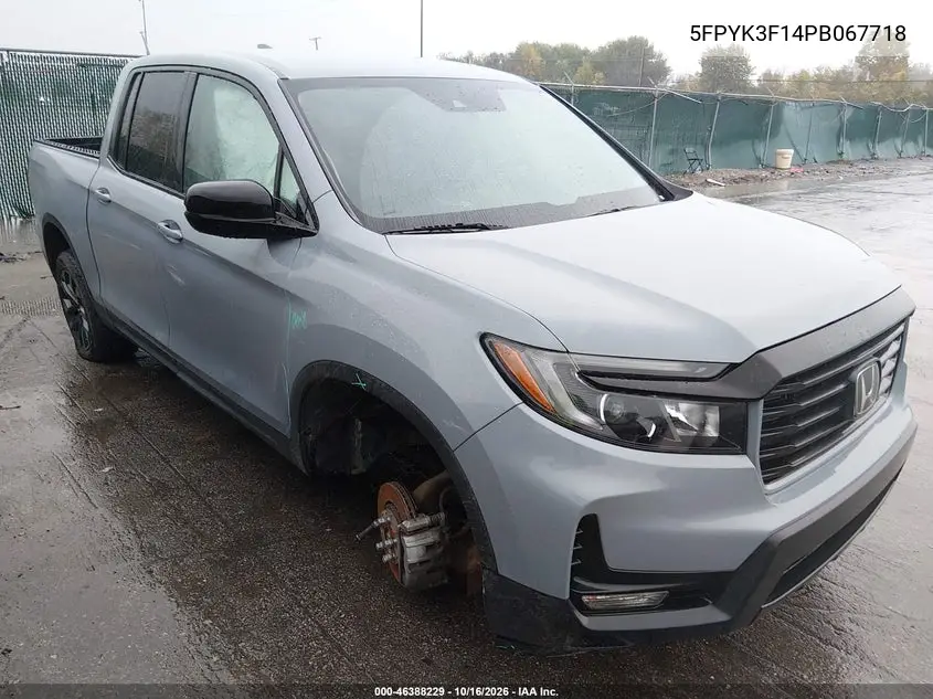 HONDA RIDGELINE 2023, VIN 5FPYK3F14PB067718