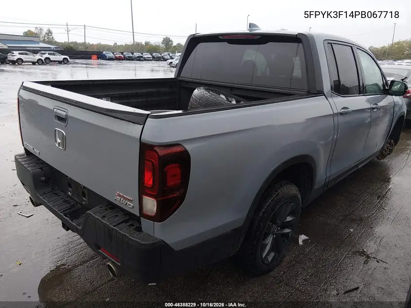 2023 HONDA RIDGELINE VIN 5FPYK3F14PB067718 — фото 4