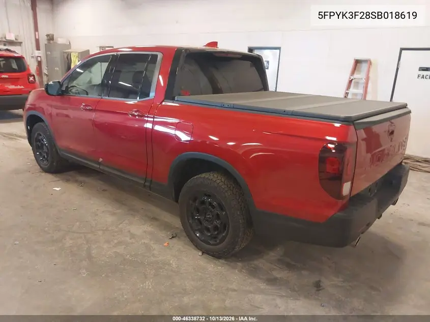 2025 HONDA RIDGELINE VIN 5FPYK3F28SB018619 — фото 3