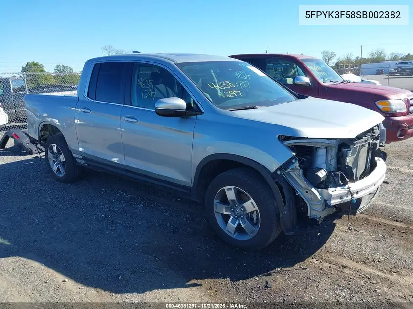 HONDA RIDGELINE 2025, VIN 5FPYK3F58SB002382