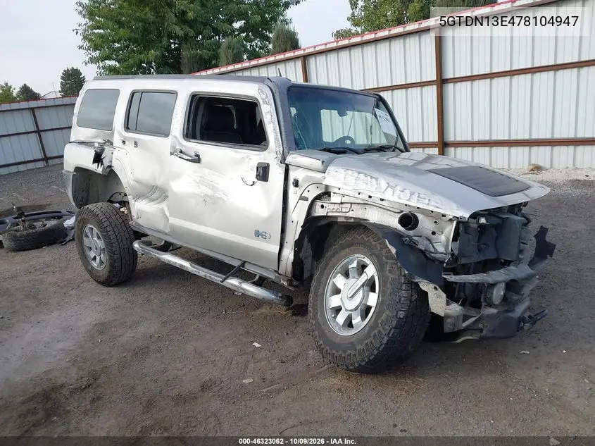 HUMMER H3 2007, VIN 5GTDN13E478104947
