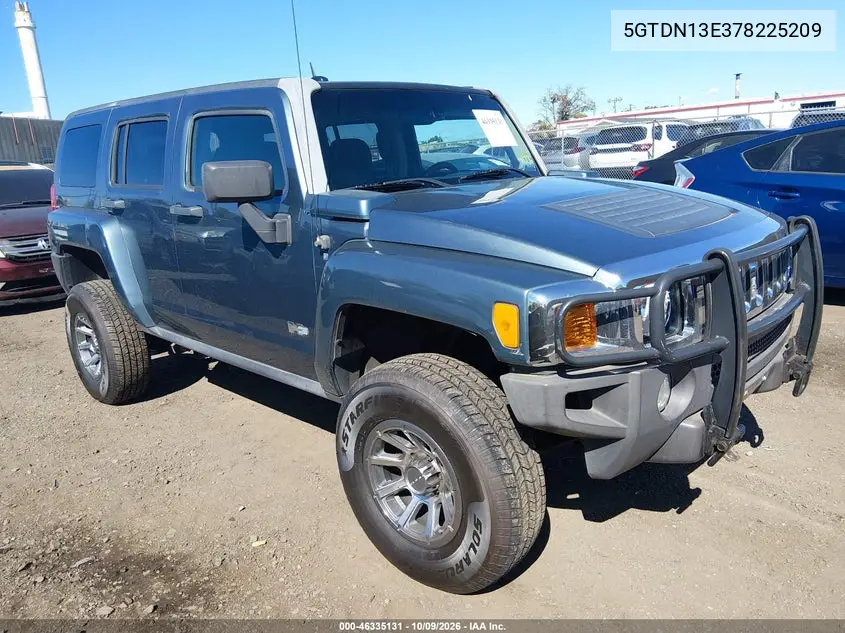 HUMMER H3 2007, VIN 5GTDN13E378225209