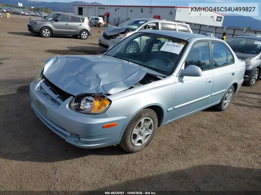 2004 HYUNDAI ACCENT VIN KMHCG45C54U499827 — фото 2