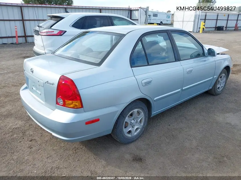 2004 HYUNDAI ACCENT VIN KMHCG45C54U499827 — фото 4
