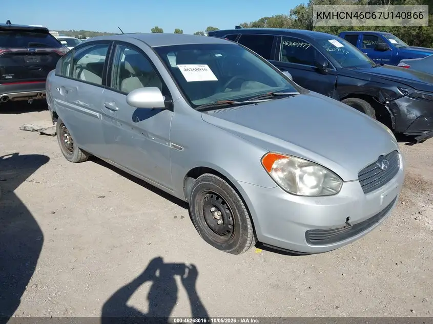 HYUNDAI ACCENT 2007, VIN KMHCN46C67U140866
