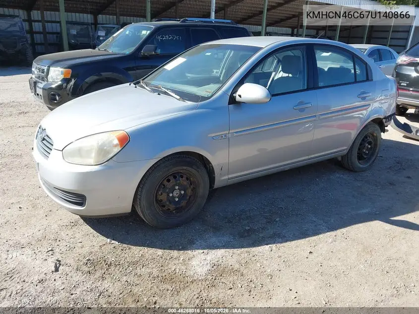 2007 HYUNDAI ACCENT VIN KMHCN46C67U140866 — фото 2