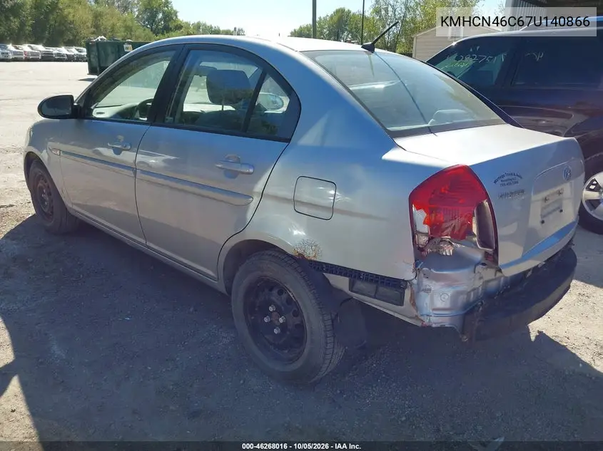 2007 HYUNDAI ACCENT VIN KMHCN46C67U140866 — фото 3