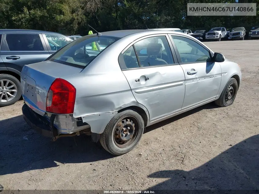 2007 HYUNDAI ACCENT VIN KMHCN46C67U140866 — фото 4