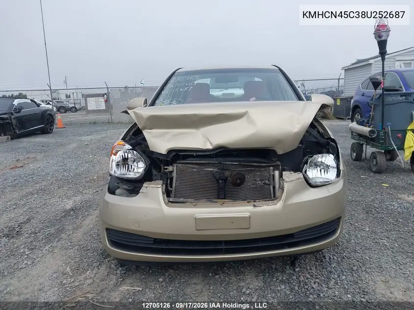 2008 HYUNDAI ACCENT VIN KMHCN45C38U252687 — фото 12