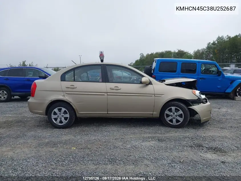 2008 HYUNDAI ACCENT VIN KMHCN45C38U252687 — фото 13