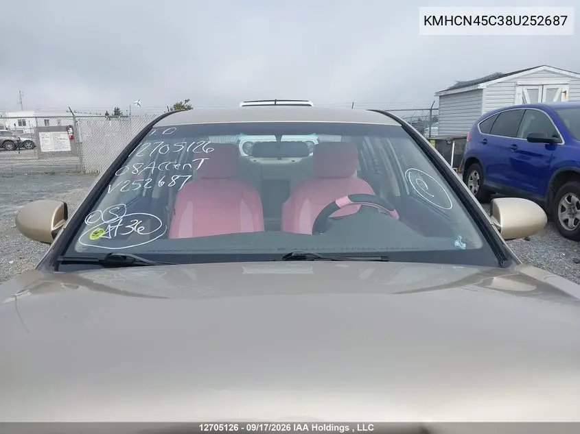 2008 HYUNDAI ACCENT VIN KMHCN45C38U252687 — фото 17