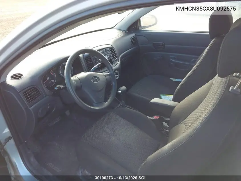 2008 HYUNDAI ACCENT VIN KMHCN35CX8U092575 — фото 5