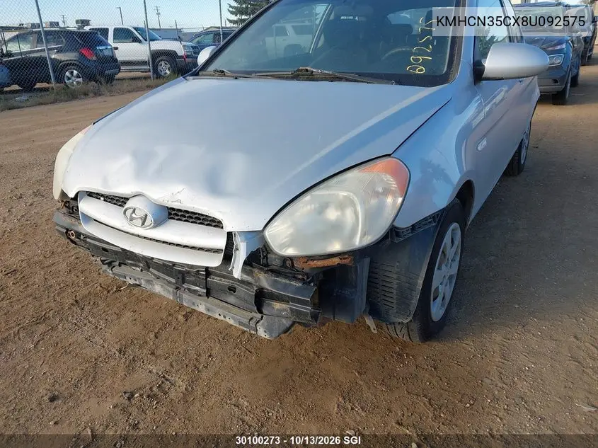 2008 HYUNDAI ACCENT VIN KMHCN35CX8U092575 — фото 6
