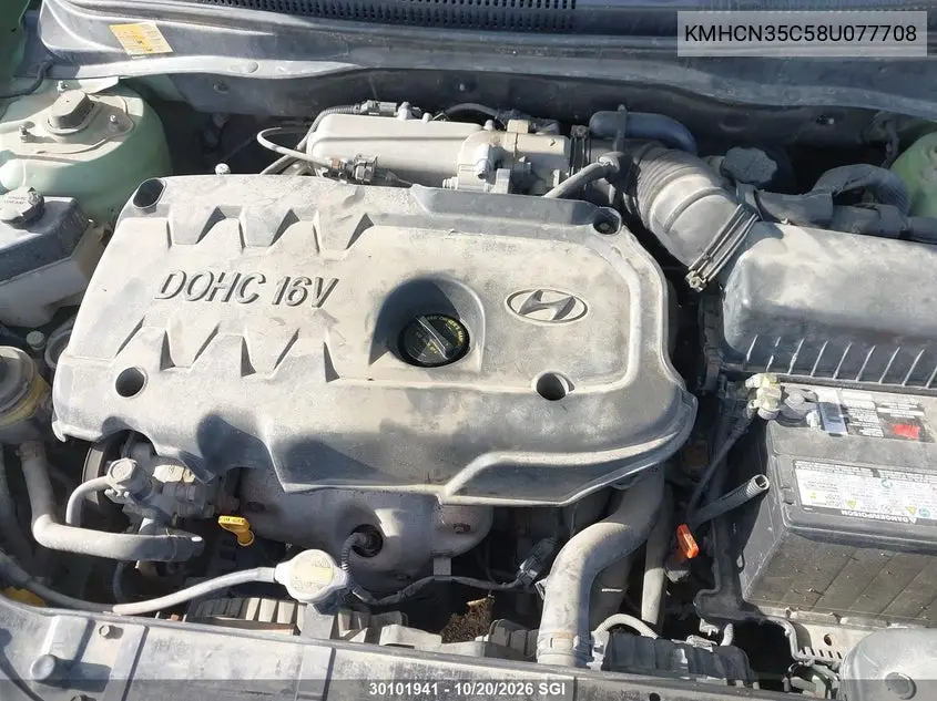2008 HYUNDAI ACCENT VIN KMHCN35C58U077708 — фото 10