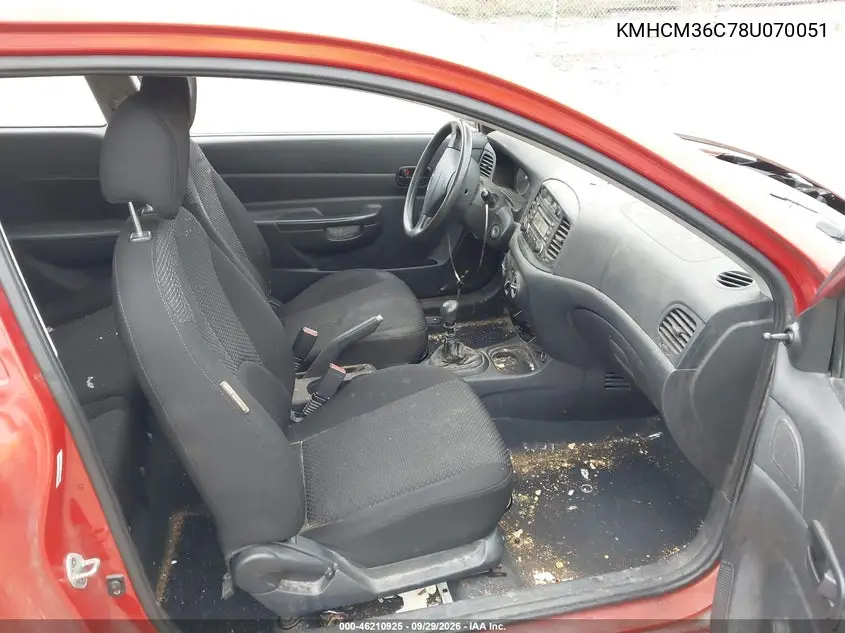 2008 HYUNDAI ACCENT VIN KMHCM36C78U070051 — фото 5