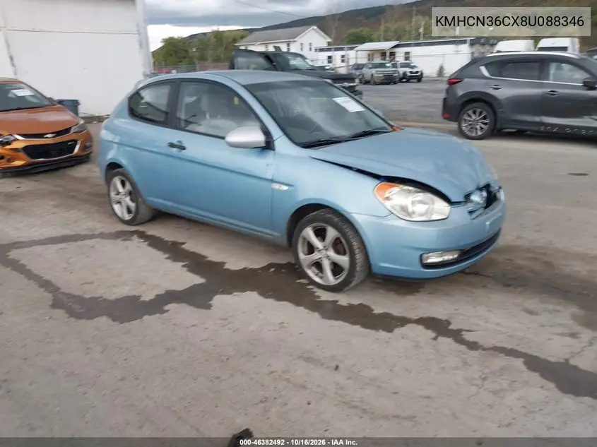 HYUNDAI ACCENT 2008, VIN KMHCN36CX8U088346