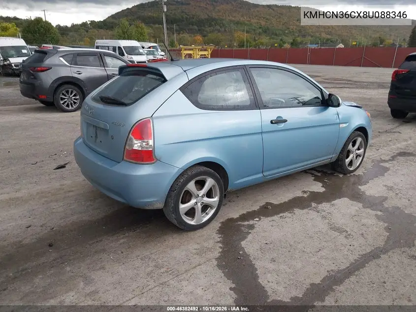 2008 HYUNDAI ACCENT VIN KMHCN36CX8U088346 — фото 4
