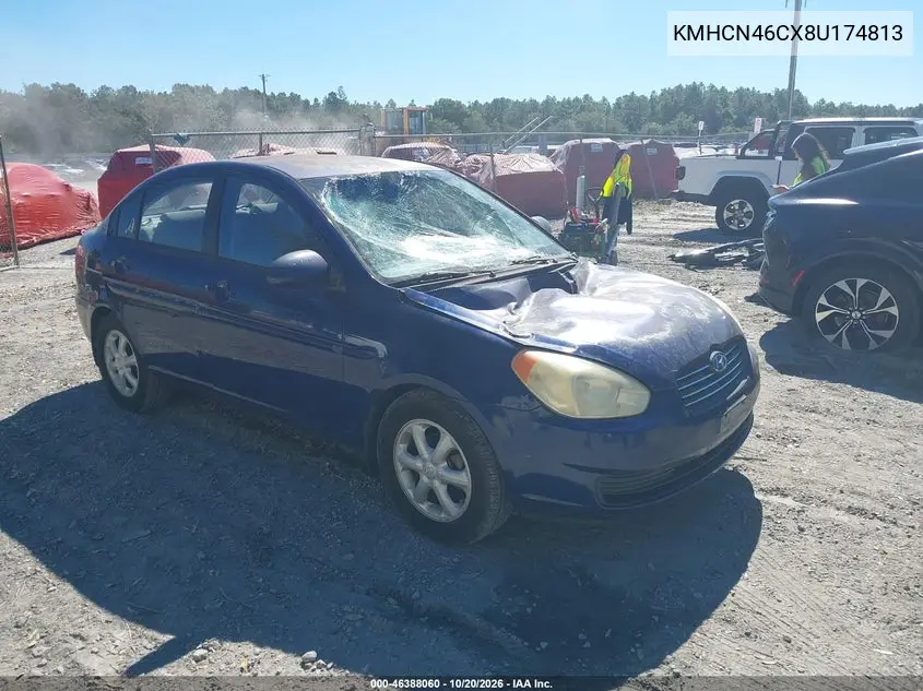 HYUNDAI ACCENT 2008, VIN KMHCN46CX8U174813
