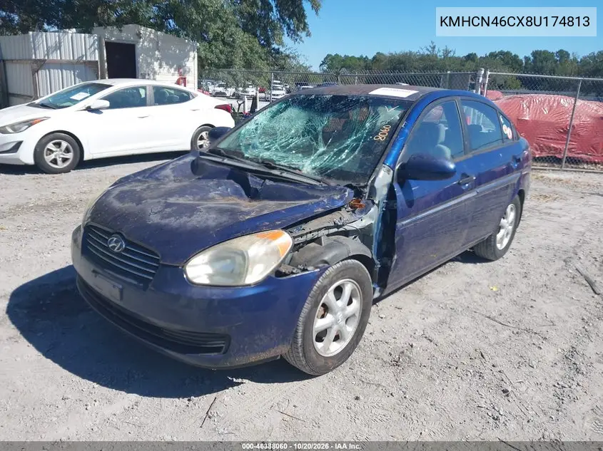 2008 HYUNDAI ACCENT VIN KMHCN46CX8U174813 — фото 2