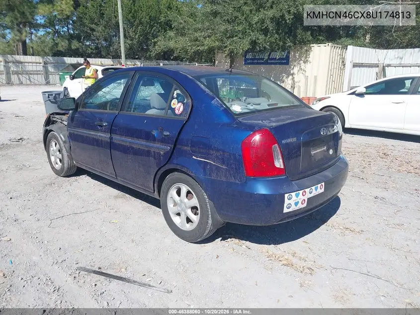 2008 HYUNDAI ACCENT VIN KMHCN46CX8U174813 — фото 3