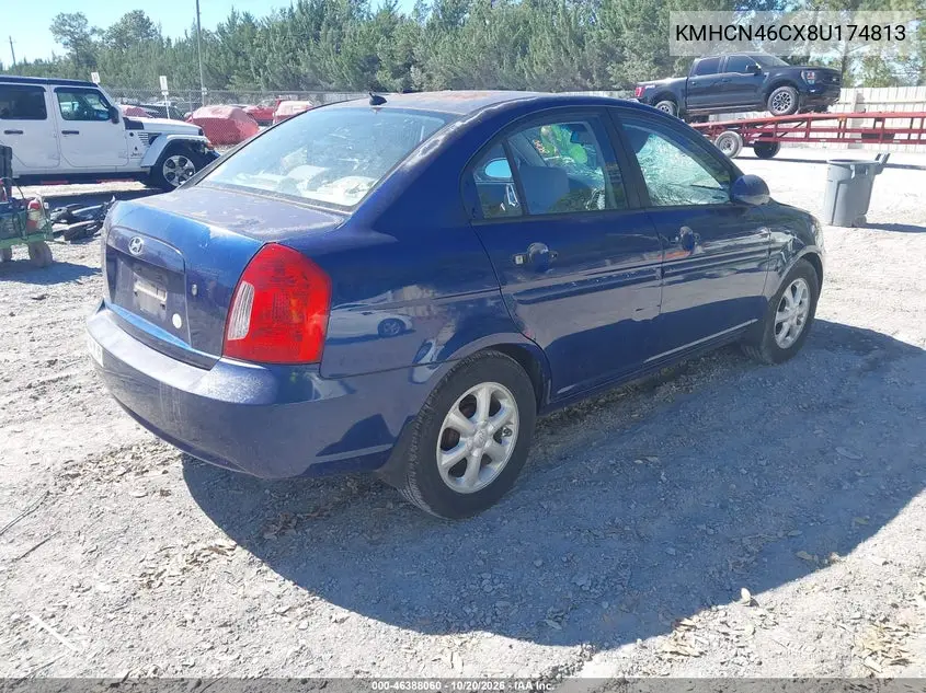 2008 HYUNDAI ACCENT VIN KMHCN46CX8U174813 — фото 4