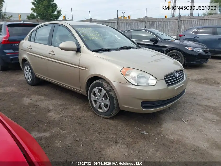 HYUNDAI ACCENT 2009, VIN KMHCN45C39U321900