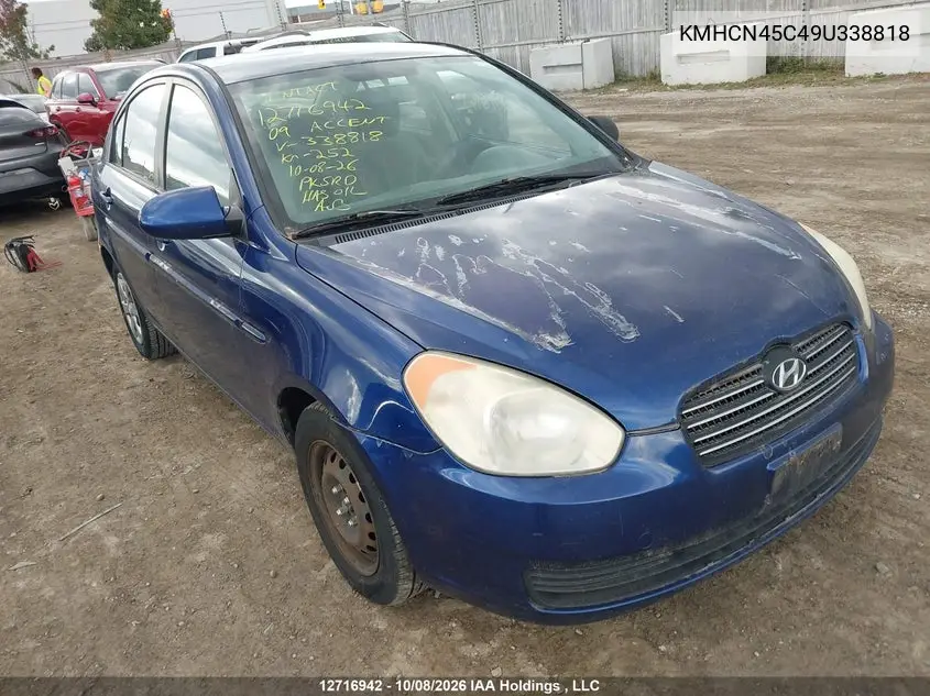 HYUNDAI ACCENT 2009, VIN KMHCN45C49U338818