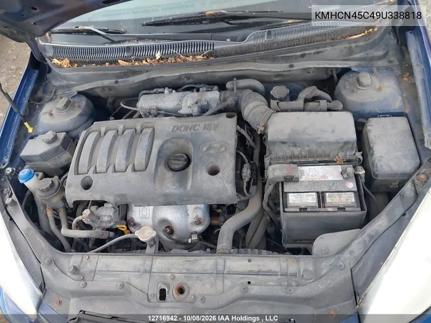 2009 HYUNDAI ACCENT VIN KMHCN45C49U338818 — фото 10