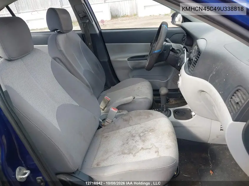 2009 HYUNDAI ACCENT VIN KMHCN45C49U338818 — фото 5