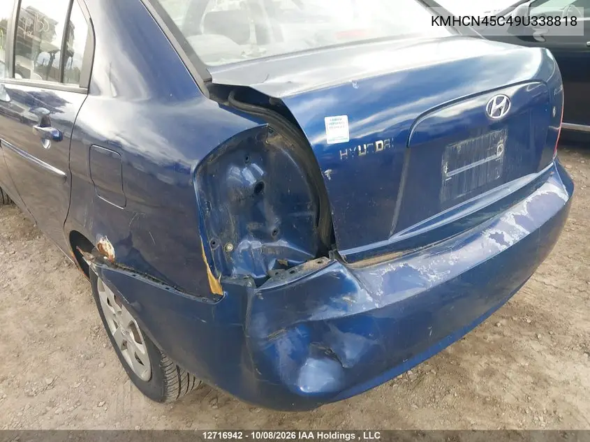 2009 HYUNDAI ACCENT VIN KMHCN45C49U338818 — фото 6