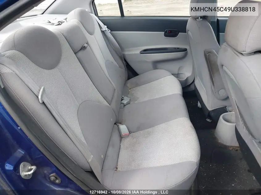 2009 HYUNDAI ACCENT VIN KMHCN45C49U338818 — фото 8