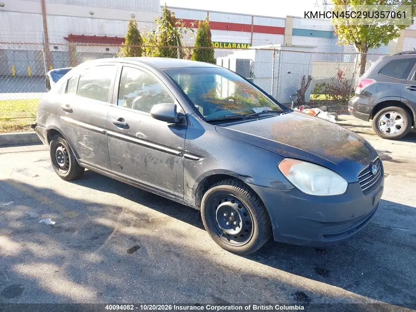 HYUNDAI ACCENT 2009, VIN KMHCN45C29U357061