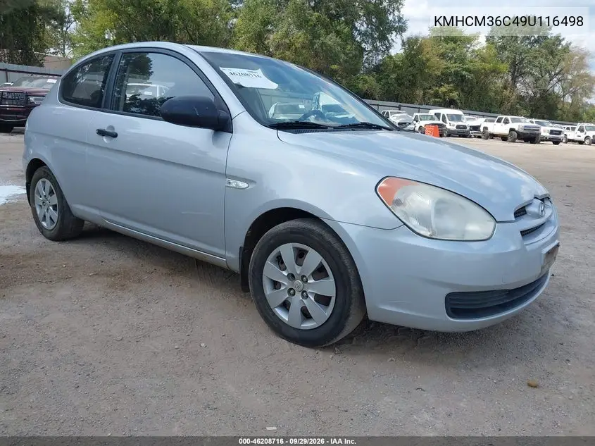 HYUNDAI ACCENT 2009, VIN KMHCM36C49U116498