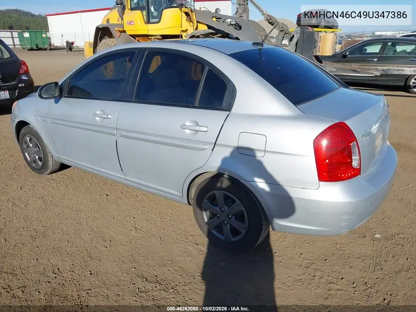 2009 HYUNDAI ACCENT VIN KMHCN46C49U347386 — фото 3
