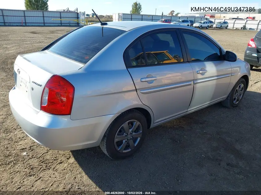 2009 HYUNDAI ACCENT VIN KMHCN46C49U347386 — фото 4