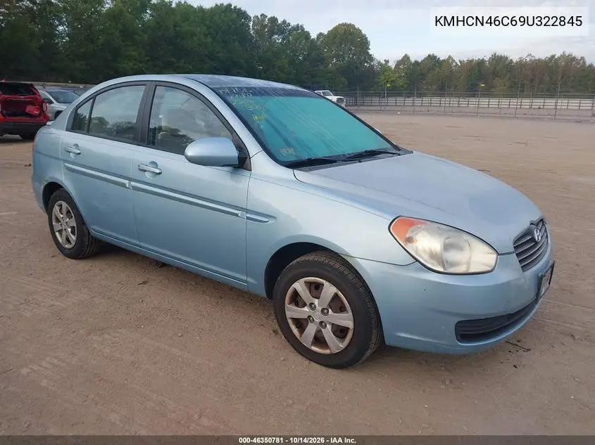 HYUNDAI ACCENT 2009, VIN KMHCN46C69U322845