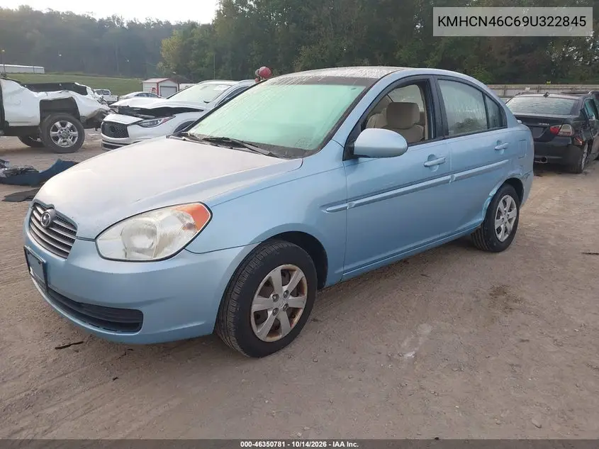 2009 HYUNDAI ACCENT VIN KMHCN46C69U322845 — фото 2