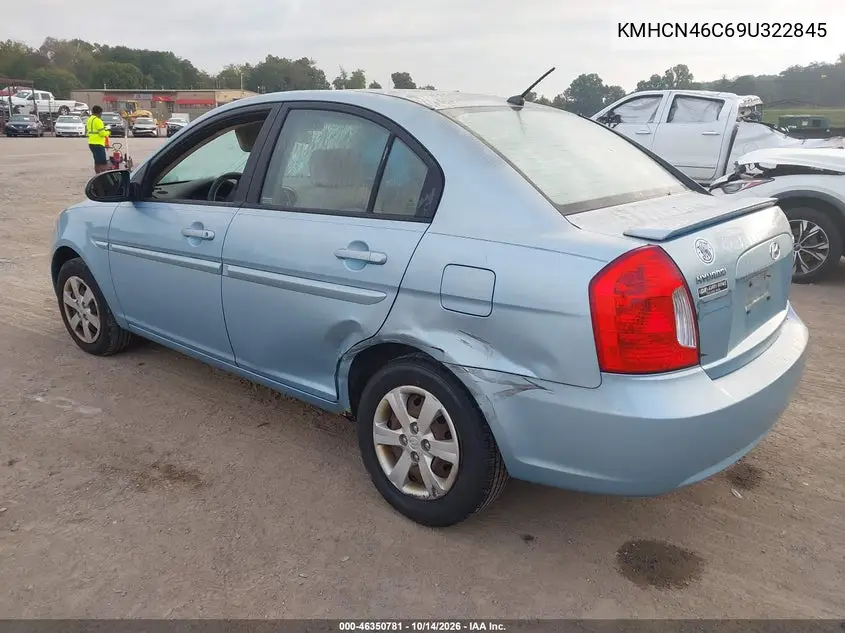 2009 HYUNDAI ACCENT VIN KMHCN46C69U322845 — фото 3
