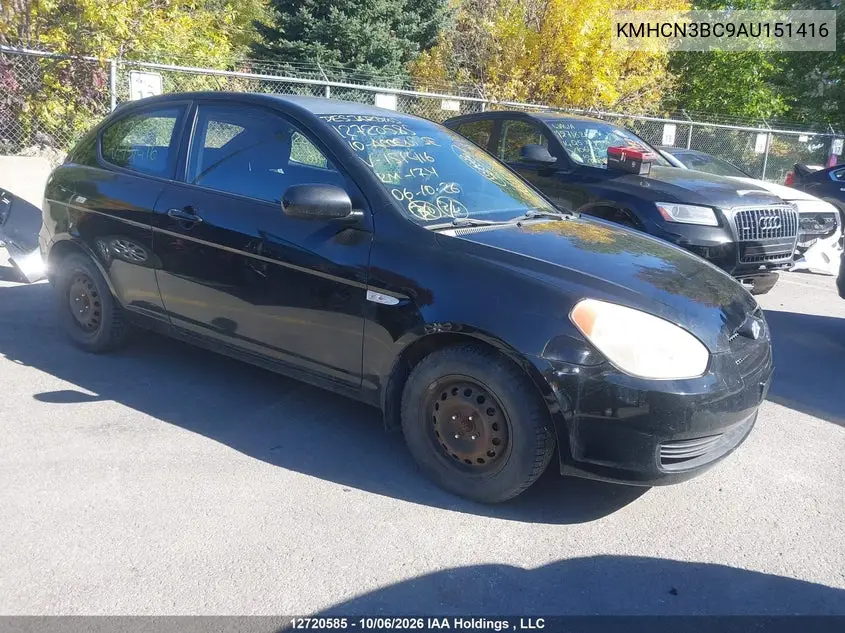 HYUNDAI ACCENT 2010, VIN KMHCN3BC9AU151416
