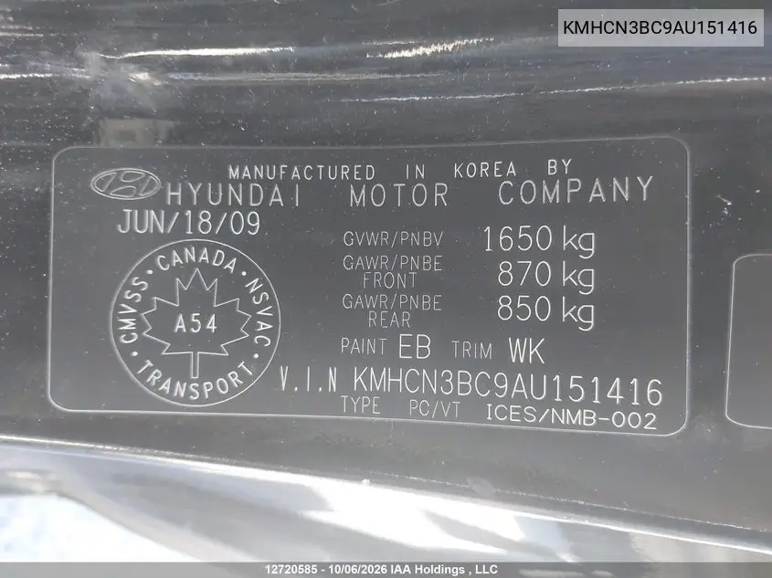 2010 HYUNDAI ACCENT VIN KMHCN3BC9AU151416 — фото 19