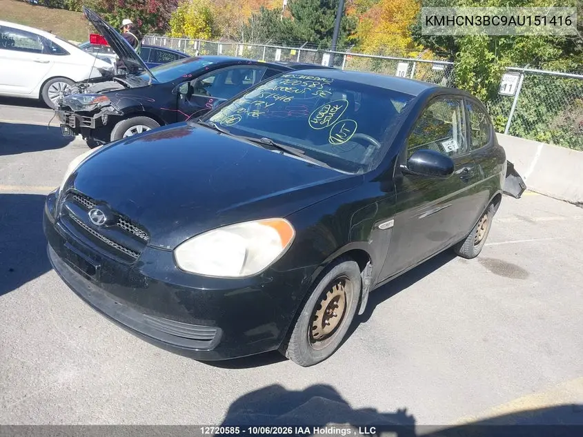 2010 HYUNDAI ACCENT VIN KMHCN3BC9AU151416 — фото 2