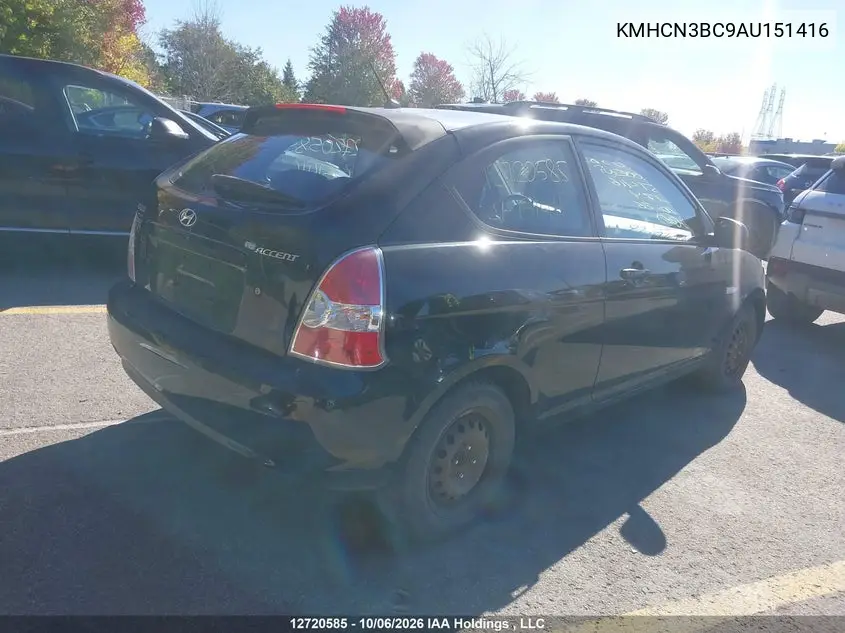 2010 HYUNDAI ACCENT VIN KMHCN3BC9AU151416 — фото 4