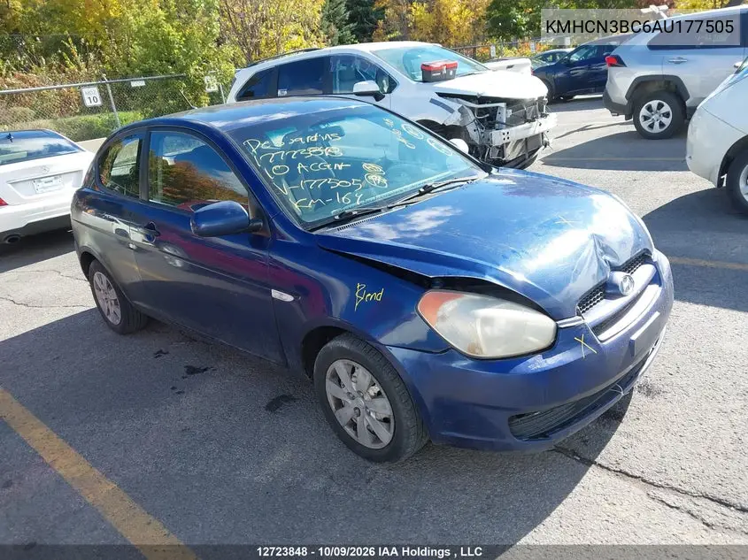 HYUNDAI ACCENT 2010, VIN KMHCN3BC6AU177505