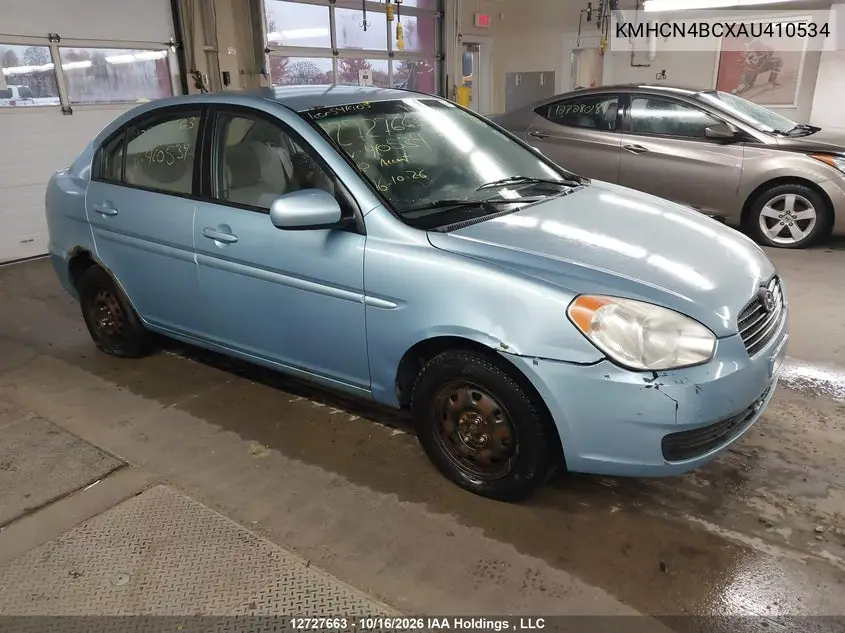 HYUNDAI ACCENT 2010, VIN KMHCN4BCXAU410534