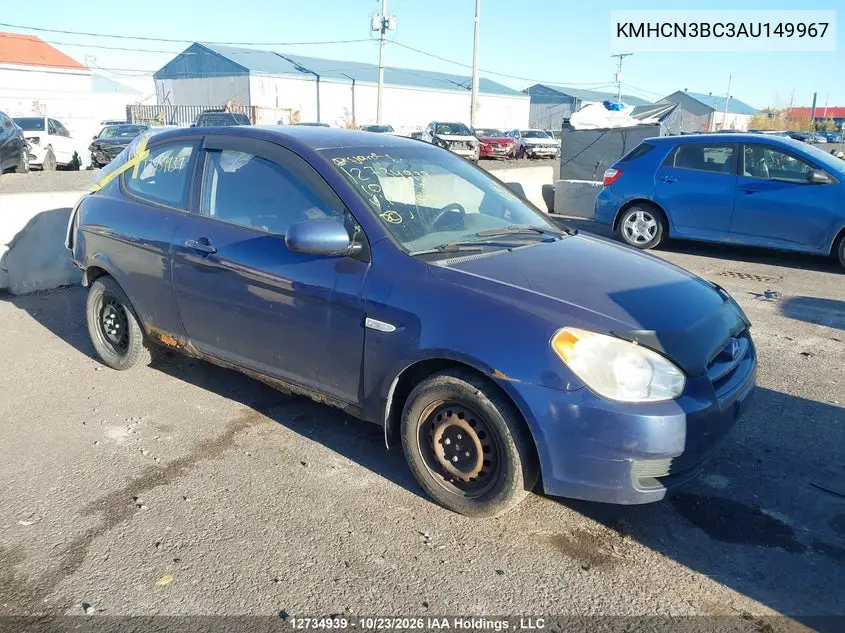 HYUNDAI ACCENT 2010, VIN KMHCN3BC3AU149967